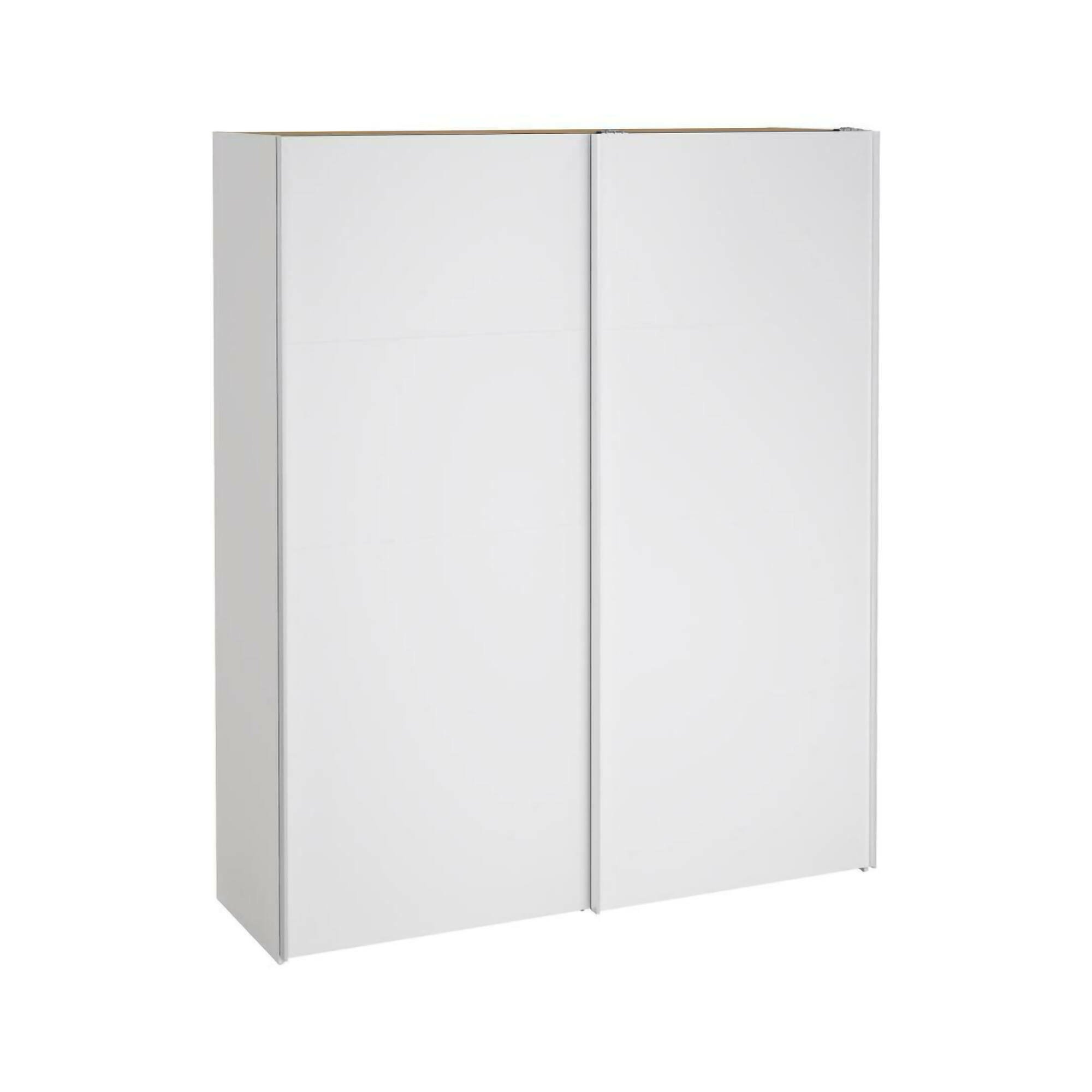 Kleiderschrank 2 Türen Taxus, Schlafzimmermöbel, Schrank, Garderobe, 182x61 H220 Cm, Glänzendes Weiß - Dmora
