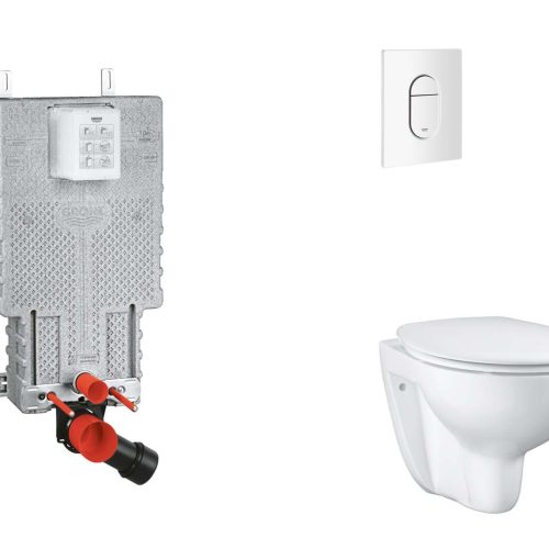 Uniset - Set Vorwandelement, Wc Mit Softclose-sitz Und Arena Cosmopolitan-betätigungsplatte, Alpinweiß Sani15bb3102 - Grohe Uniset - Set Vorwandelement, Wc Mit Softclose-sitz Und Arena Cosmopolitan-betätigungsplatte, Alpinweiß Sani15bb3102 - Grohe