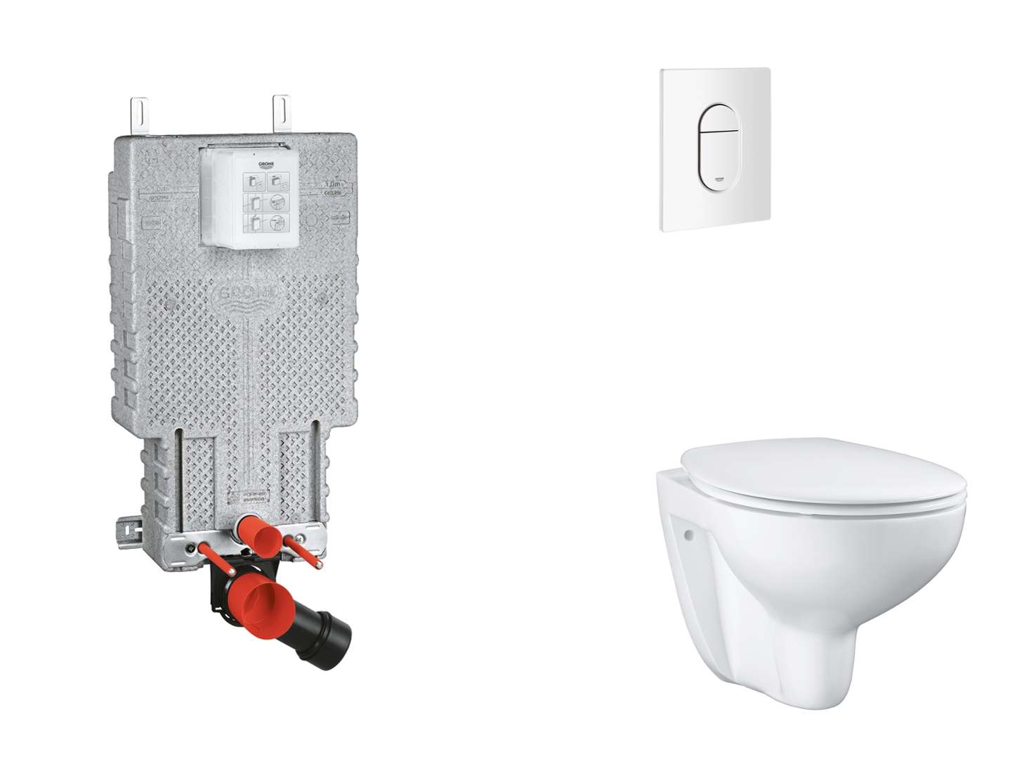 Uniset - Set Vorwandelement, Wc Mit Softclose-sitz Und Arena Cosmopolitan-betätigungsplatte, Alpinweiß Sani15bb3102 - Grohe Uniset - Set Vorwandelement, Wc Mit Softclose-sitz Und Arena Cosmopolitan-betätigungsplatte, Alpinweiß Sani15bb3102 - Grohe