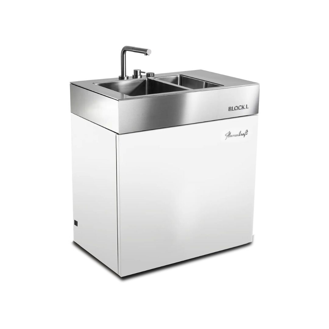Flammkraft Outdoor-küchenmodul Block L Elfenbeinweiß Waschbecken Grill Flammkraft Outdoor-küchenmodul Block L Elfenbeinweiß Waschbecken Grill