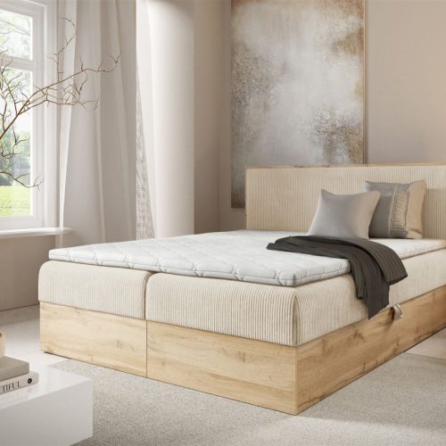 Fun Moebel - Boxspringbett Schlafzimmerbett Roland Premium 120x220cm In Stoff Lincoln Beige Fun Moebel - Boxspringbett Schlafzimmerbett Roland Premium 120x220cm In Stoff Lincoln Beige