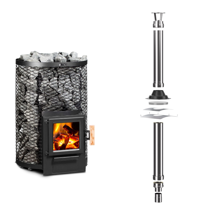 FinTec Saunaofen Kjeld + FinTec Schornstein (verschiedene Varianten)