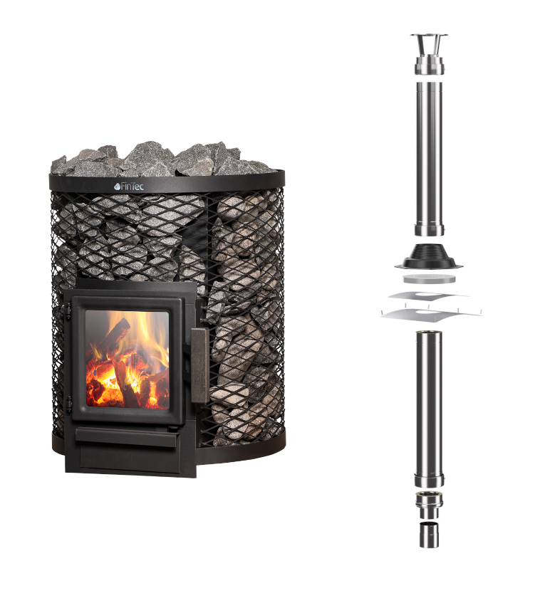 FinTec Saunaofen Loki / Leistung 6,8 kW + FinTec Schornstein (verschiedene Varianten) FinTec Saunaofen Loki / Leistung 6,8 kW + FinTec Schornstein (verschiedene Varianten)