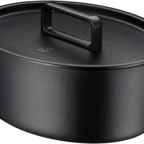 Flavour Ovaler Gusseisen-Bräter 33 x 26 cm mit Aromadeckel, Schwarz Flavour Ovaler Gusseisen-Bräter 33 x 26 cm mit Aromadeckel, Schwarz