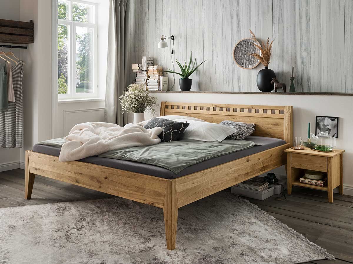 Forestales Massivholzbett Modesto 90 x 220 cm Wildeiche (2) stabverleimt Forestales Massivholzbett Modesto 90 x 220 cm Wildeiche (2) stabverleimt