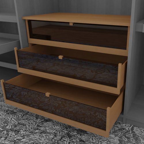 Forestales Schubkastenmodul mit Glasfront Colorado Wildeiche (2) 120 cm