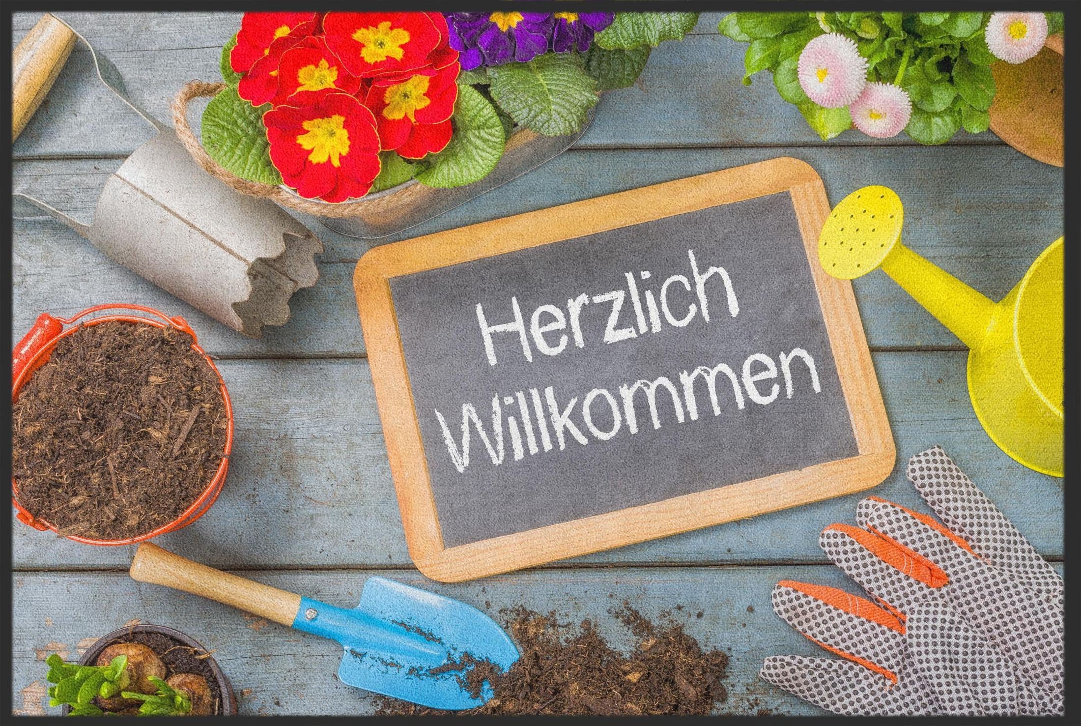 Fussmatte Herzlich Willkommen Garten 10079