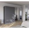 RAUCH ORANGE Quadra Schwebetürenschrank mit Spiegelelementen (Basic-Zubehör, Korpus: Graumetallic, 271 x 210 cm)""