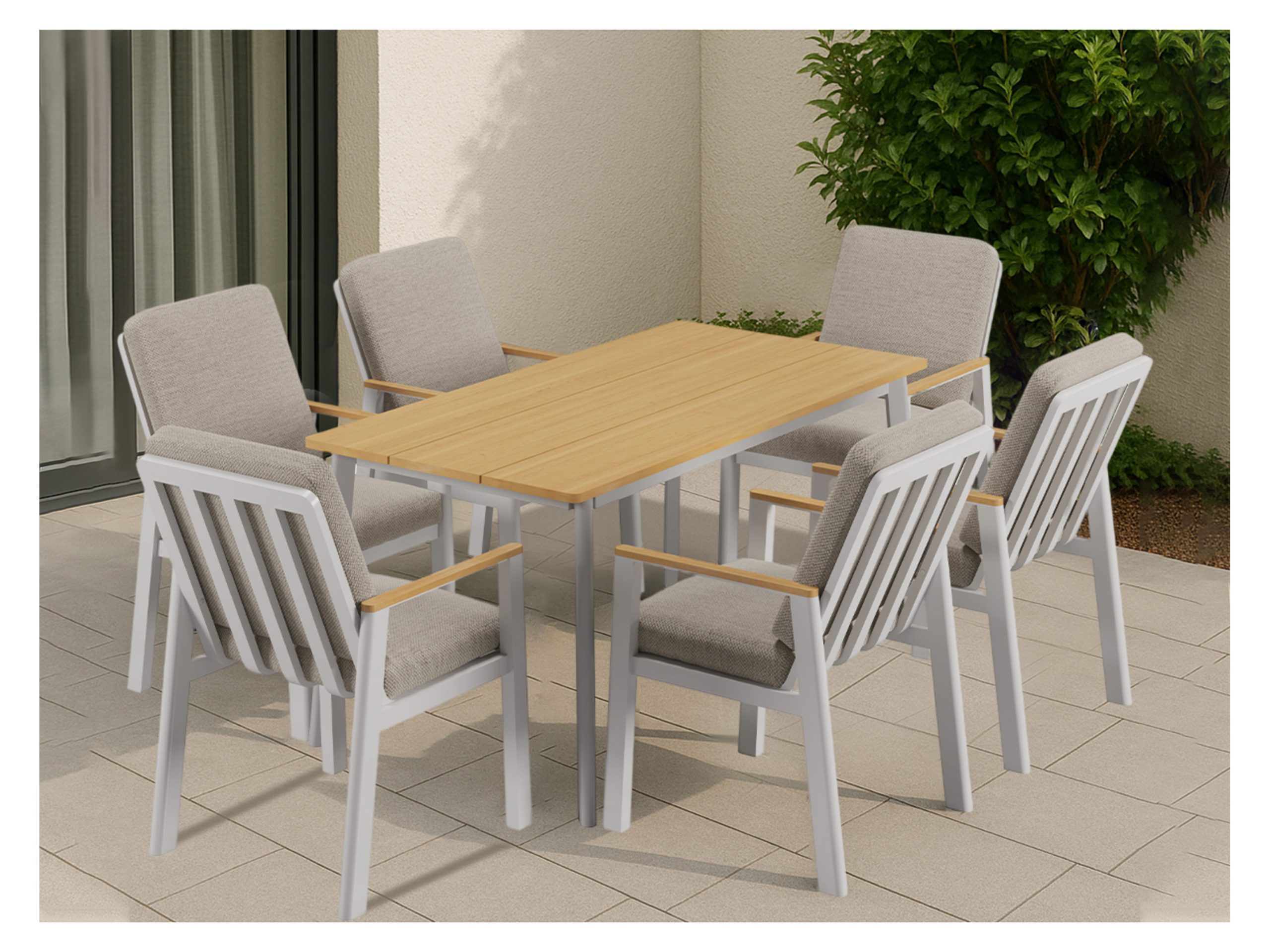 RICHLY Gartenmöbel Dining Set »Perugia«, inkl Polster (6-Sitzer, Warmweiß)"" - Gallery 4 RICHLY Gartenmöbel Dining Set »Perugia«, inkl Polster (6-Sitzer, Warmweiß)""