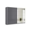 RAUCH ORANGE Quadra Schwebetürenschrank mit Spiegelelementen (Basic-Zubehör, Korpus: Graumetallic, 271 x 210 cm)""