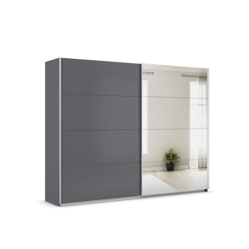 RAUCH ORANGE Quadra Schwebetürenschrank mit Spiegelelementen (Basic-Zubehör, Korpus: Graumetallic, 271 x 210 cm)"" RAUCH ORANGE Quadra Schwebetürenschrank mit Spiegelelementen (Basic-Zubehör, Korpus: Graumetallic, 271 x 210 cm)""