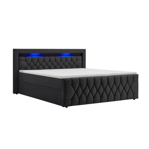 JUSKYS Boxspringbett Leona Samt (180 x 200 cm, schwarz)"" JUSKYS Boxspringbett Leona Samt (180 x 200 cm, schwarz)""