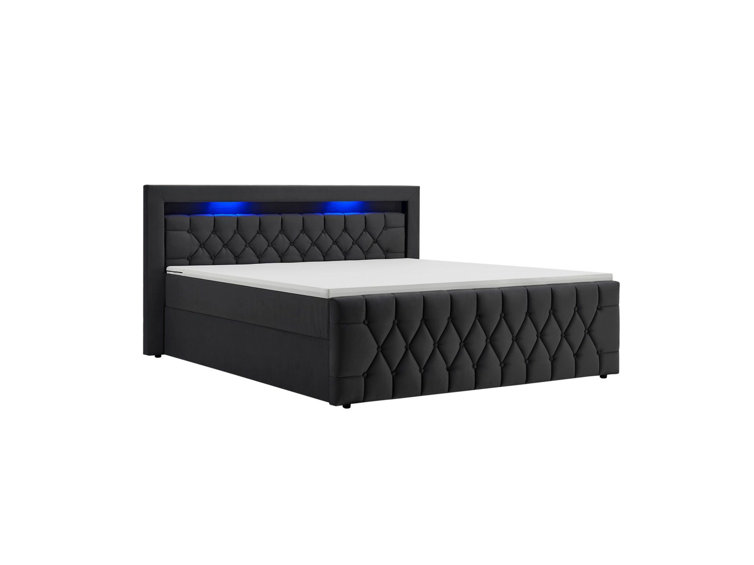 JUSKYS Boxspringbett Leona Samt (180 x 200 cm, schwarz)"" JUSKYS Boxspringbett Leona Samt (180 x 200 cm, schwarz)""