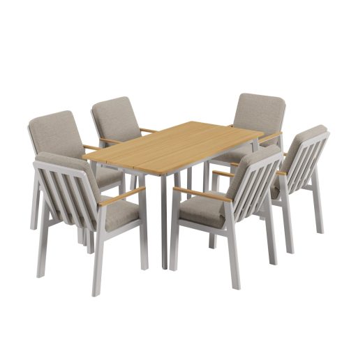 RICHLY Gartenmöbel Dining Set »Perugia«, inkl Polster (6-Sitzer, Warmweiß)""
