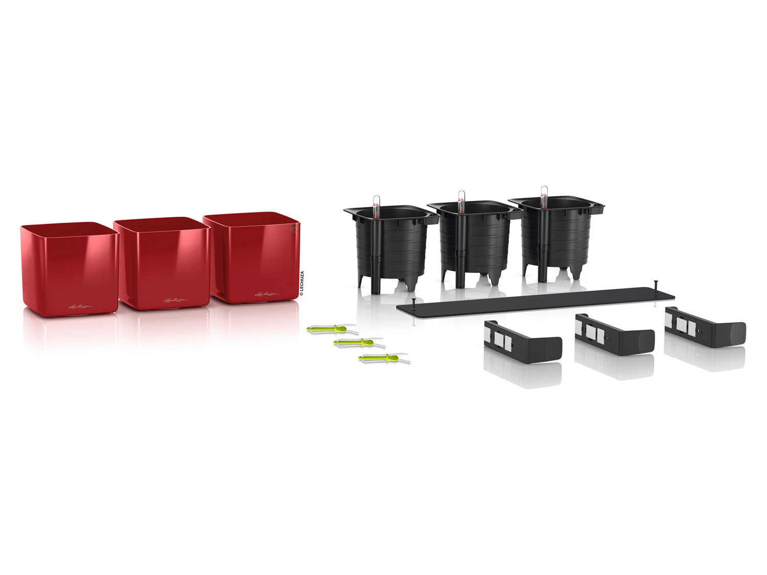 LECHUZA Green Wall Home Kit (scarlet rot hochglanz)