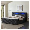 JUSKYS Boxspringbett Leona Samt (180 x 200 cm, schwarz)"" - Gallery 4 JUSKYS Boxspringbett Leona Samt (180 x 200 cm, schwarz)""