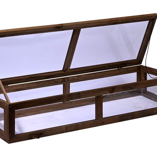 DOBAR Frühbeet-Aufsatz für Hochbeet, dunkelbraun (117x40x24,5cm) DOBAR Frühbeet-Aufsatz für Hochbeet, dunkelbraun (117x40x24,5cm)