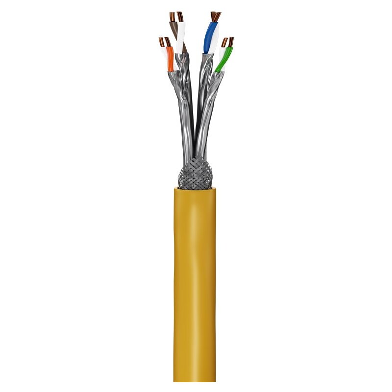 GHMT-zertifiziertes CAT 8.1 Verlegekabel, S/FTP (PiMF), gelb