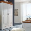 G+K Kleiderschrank II Landhausstil 2-trg., stehende Montage, Kiefer massiv weiß gewachst, Absetzungen honig G+K Kleiderschrank II Landhausstil 2-trg., stehende Montage, Kiefer massiv weiß gewachst, Absetzungen honig