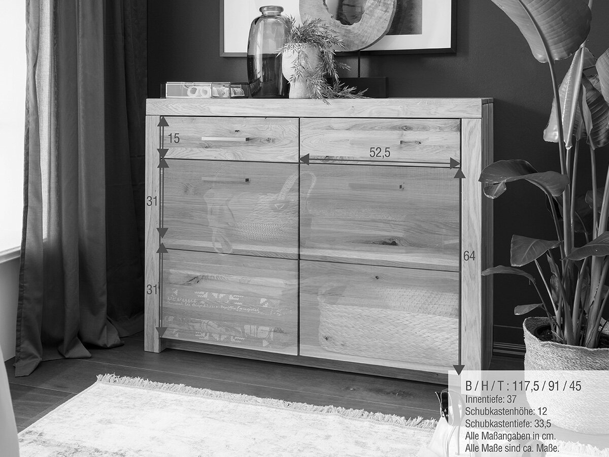 G+K Sideboard I 169, Wildeiche massiv geölt + Griff Nickel - Gallery 2 G+K Sideboard I 169, Wildeiche massiv geölt + Griff Nickel