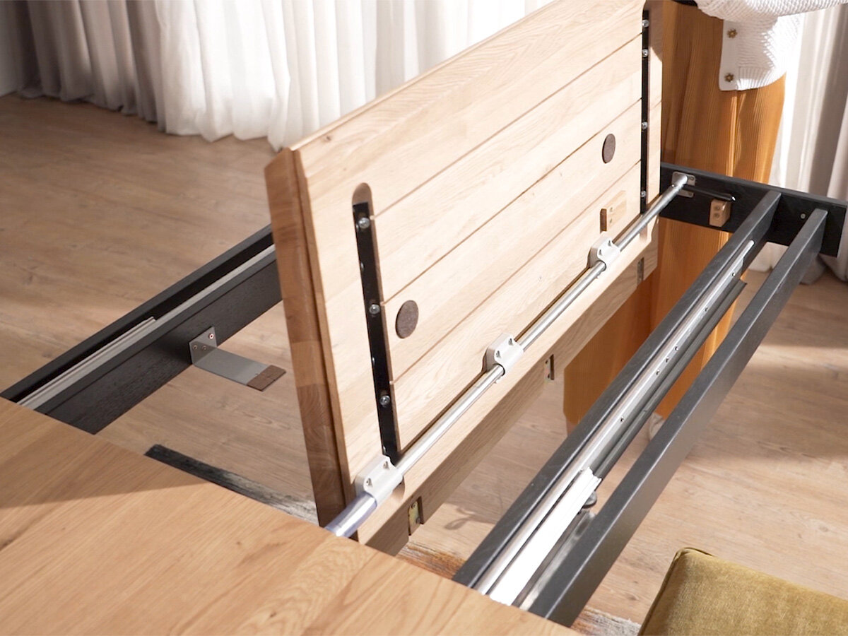 G+K Tisch 595 160-245x90, Wildeiche massiv geölt