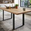 G+K Tisch 600, 180x100, Wildeiche massiv geölt, gedrehte Kante, Gestell U-Profil schwarz G+K Tisch 600, 180x100, Wildeiche massiv geölt, gedrehte Kante, Gestell U-Profil schwarz