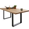 G+K Tisch 600, 180x100, Wildeiche massiv geölt, gedrehte Kante, Gestell U-Profil schwarz - Gallery 2 G+K Tisch 600, 180x100, Wildeiche massiv geölt, gedrehte Kante, Gestell U-Profil schwarz