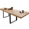 G+K Tisch 600, 180x100, Wildeiche massiv geölt, gedrehte Kante, Gestell U-Profil schwarz - Gallery 3 G+K Tisch 600, 180x100, Wildeiche massiv geölt, gedrehte Kante, Gestell U-Profil schwarz
