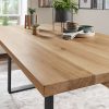 G+K Tisch 600, 180x100, Wildeiche massiv geölt, gerade Kante, Gestell U-Profil schwarz - Gallery 1 G+K Tisch 600, 180x100, Wildeiche massiv geölt, gerade Kante, Gestell U-Profil schwarz