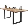 G+K Tisch 600, 180x100, Wildeiche massiv geölt, gerade Kante, Gestell U-Profil schwarz - Gallery 2 G+K Tisch 600, 180x100, Wildeiche massiv geölt, gerade Kante, Gestell U-Profil schwarz