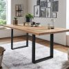 G+K Tisch 600, 180x100, Wildeiche massiv geölt, Schweizer Kante, Gestell U-Profil schwarz G+K Tisch 600, 180x100, Wildeiche massiv geölt, Schweizer Kante, Gestell U-Profil schwarz