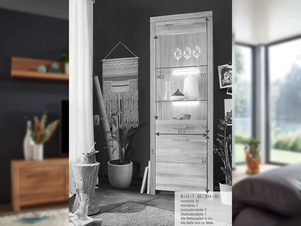 G+K Vitrine I 169 + Griff Nickel - Gallery 3 G+K Vitrine I 169 + Griff Nickel