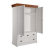 G+K Wäscheschrank 0663 II Landhausstil, Kiefer massiv weiß gewachst, Absetzungen honig - Gallery 1 G+K Wäscheschrank 0663 II Landhausstil, Kiefer massiv weiß gewachst, Absetzungen honig
