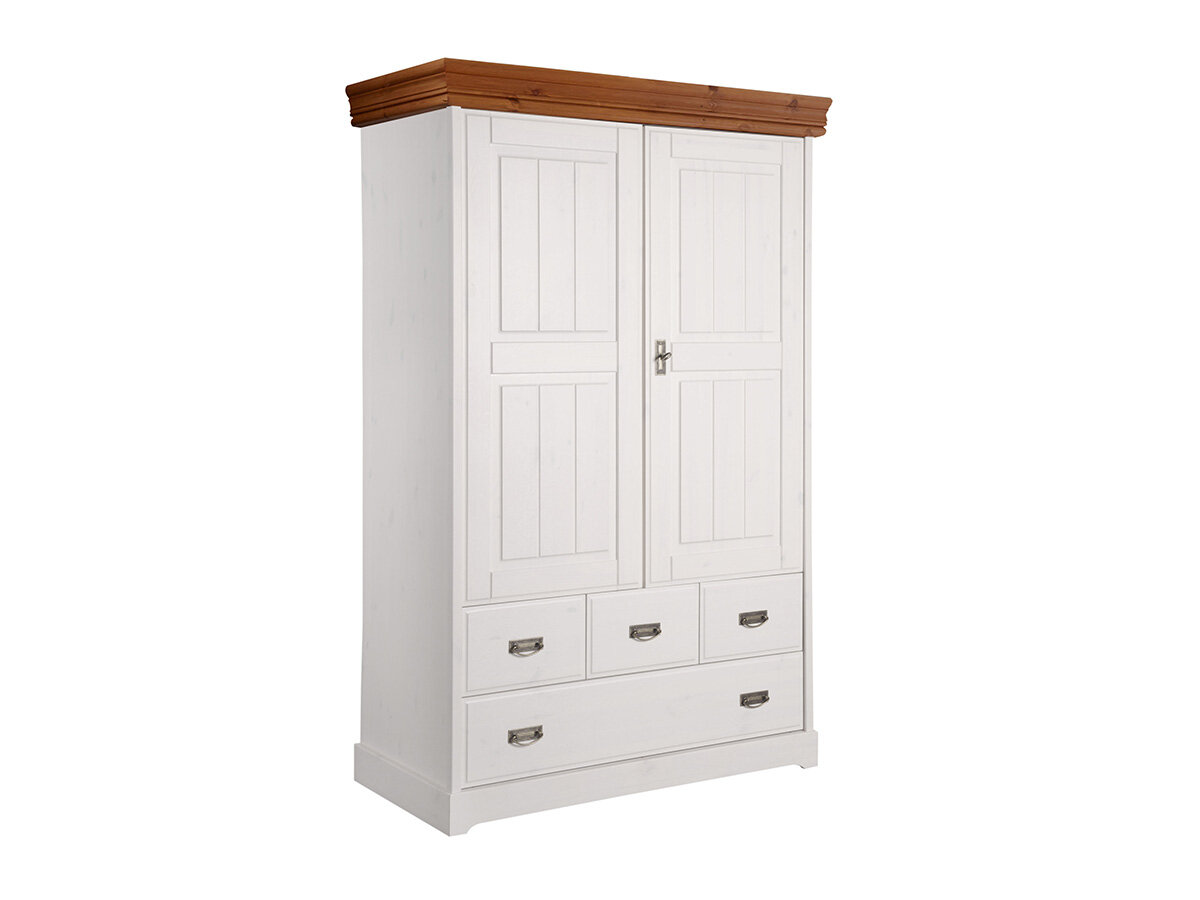 G+K Wäscheschrank 0663 II Landhausstil, Kiefer massiv weiß gewachst, Absetzungen honig - Gallery 2 G+K Wäscheschrank 0663 II Landhausstil, Kiefer massiv weiß gewachst, Absetzungen honig