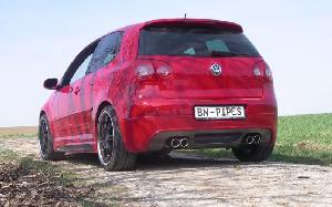 BN Pipes VW Golf 5 Endschalldaempfer, Schürze ausschneiden