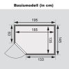 Karibu Woodfeeling Sauna Jella - 38 mm Bronzierte Ganzglastür Inkl. Dachkranz 3,6 kW Plug&Play Ofen inkl. Steuergerät