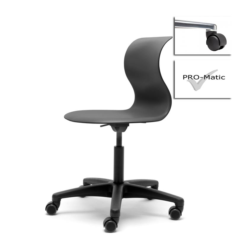 Kinderstuhl Pro 5 graphitschwarz Polyamid Hart mit schwarzer Abdeckung (für weic...