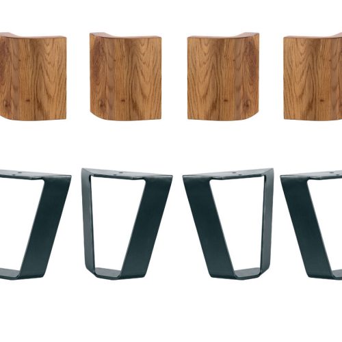 Hasena Jenito Füsse / Höhe: 25 cm / Metall: 12-Schwarz / Eckteil: 18 cm / Holz: 93-Wildeiche natur, gebürstet, geölt
