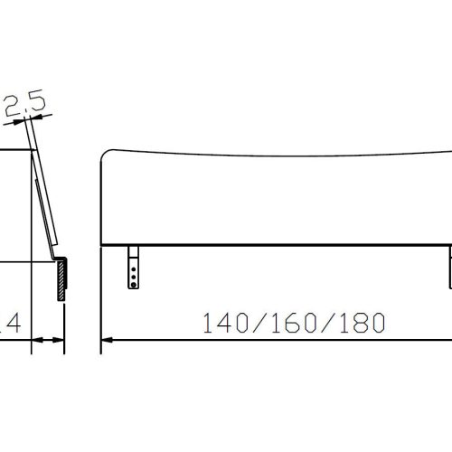 Hasena Kopfteil Wave 200 cm Nussbaum, geölt (82)