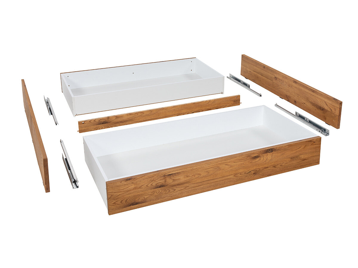 Hasena Lovie-Box Wildeiche MDF weiß deckend lackiert (10) 140 cm (mit zwei Schubläden) Tip-on: Vollauszug von Blum - Gallery 2 Hasena Lovie-Box Wildeiche MDF weiß deckend lackiert (10) 140 cm (mit zwei Schubläden) Tip-on: Vollauszug von Blum