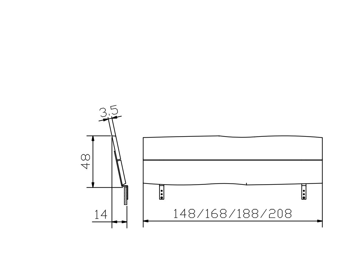 Hasena Naturo L Kopfteil / Breite: 160 cm / Holz: 86-Eiche natur, gebürstet, geölt
