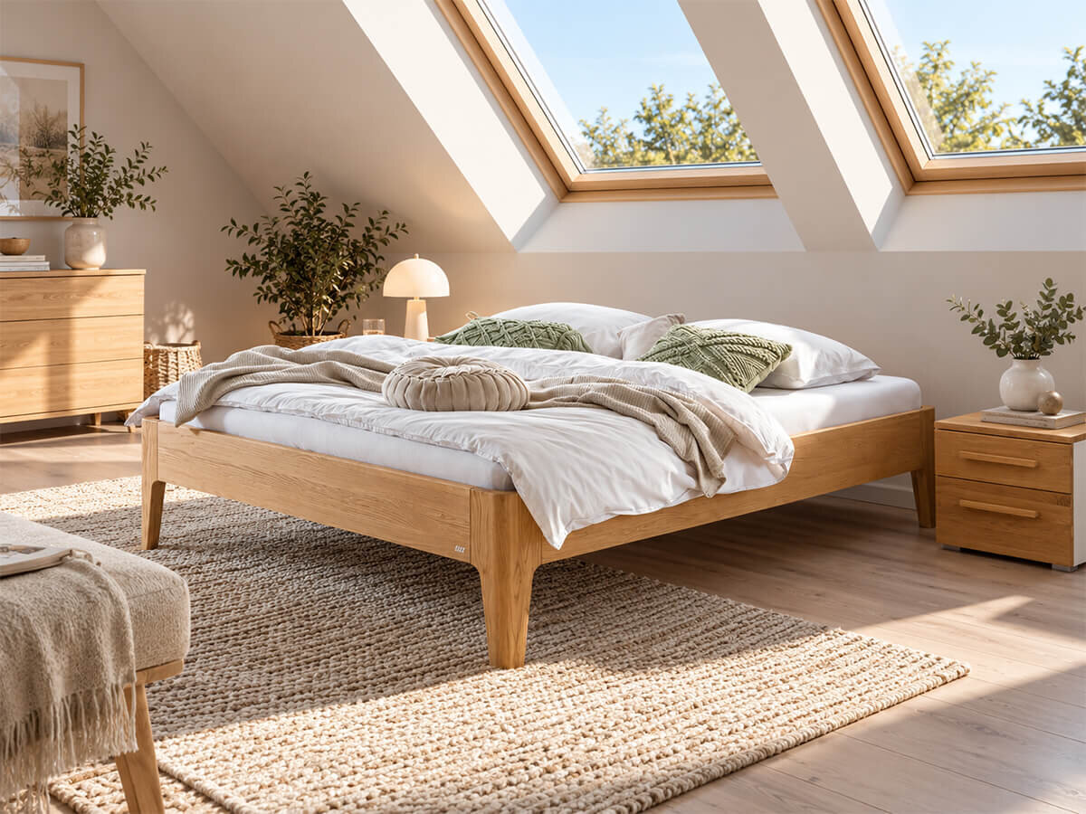 Hasena Oak Bianco Smooth Massivholzbett