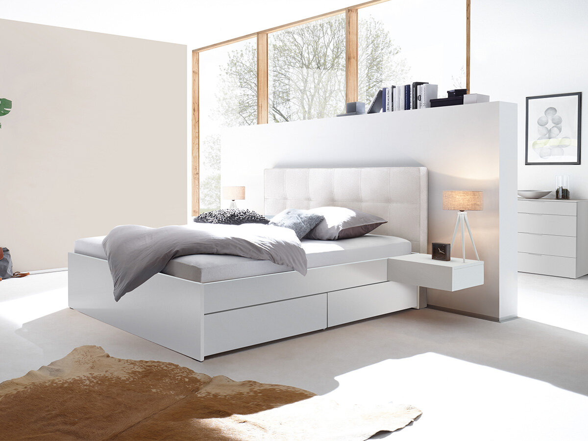 Hasena Pronto Massivholzbett Otello MDF weiß deckend lackiert (10) Kunstleder Express white (323) 140 x 200 cm Standard Hasena Pronto Massivholzbett Otello MDF weiß deckend lackiert (10) Kunstleder Express white (323) 140 x 200 cm Standard
