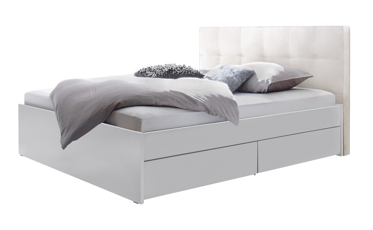Hasena Pronto Massivholzbett Otello MDF weiß deckend lackiert (10) Kunstleder Express white (323) 140 x 200 cm Standard - Gallery 4 Hasena Pronto Massivholzbett Otello MDF weiß deckend lackiert (10) Kunstleder Express white (323) 140 x 200 cm Standard