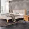Hasena Pronto Polsterbett Noah Wildbuche natur, geölt (87)  Stoff Pepe beige (327) 160 x 200 cm 20 cm