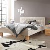 Hasena Pronto Polsterbett Noemi Wildbuche natur geölt (87) Stoff Pepe beige (327) 180 x 200 cm 25 cm