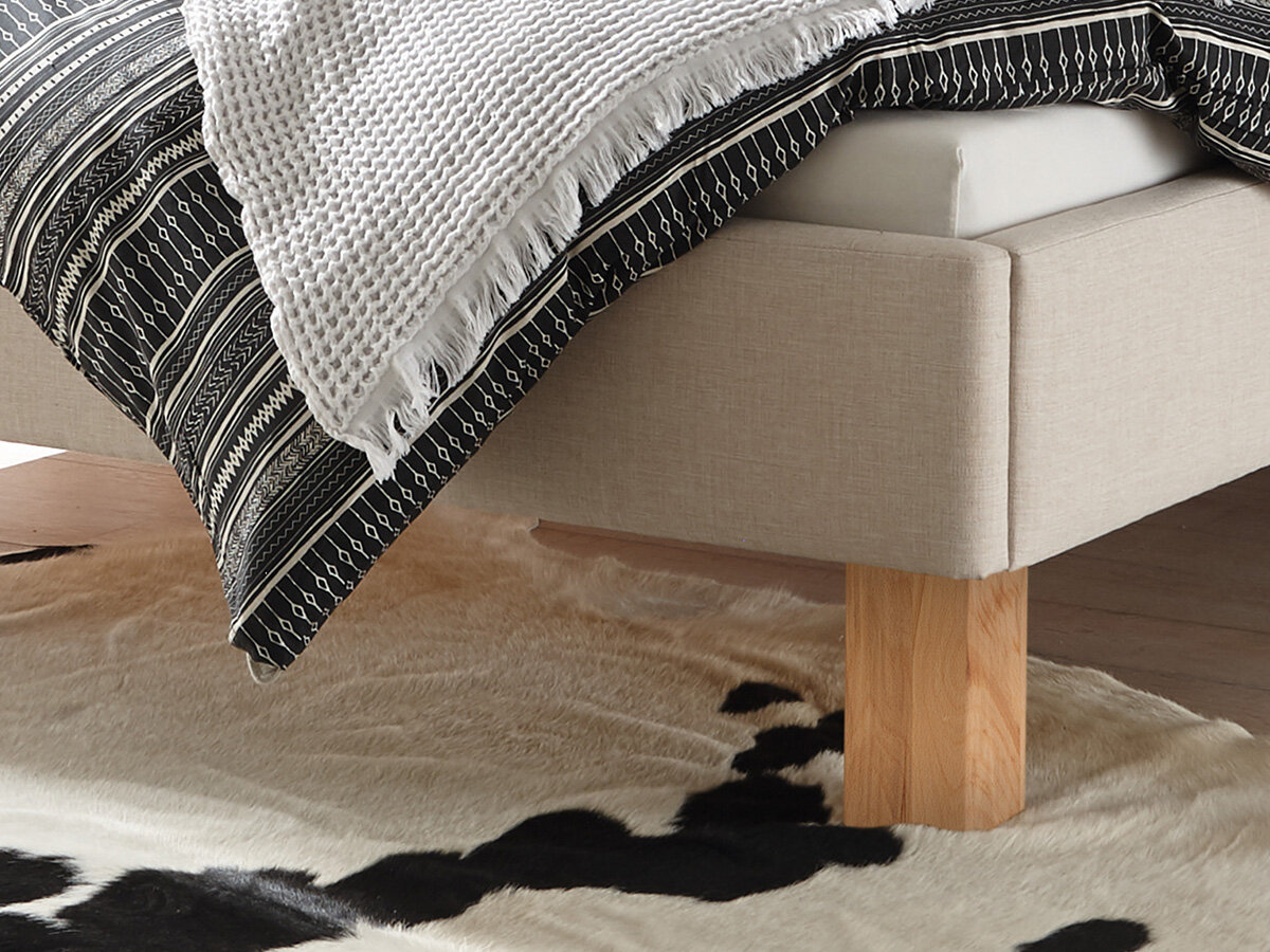 Hasena Pronto Polsterbett Noemi Wildbuche natur geölt (87) Stoff Pepe beige (327) 180 x 200 cm 25 cm