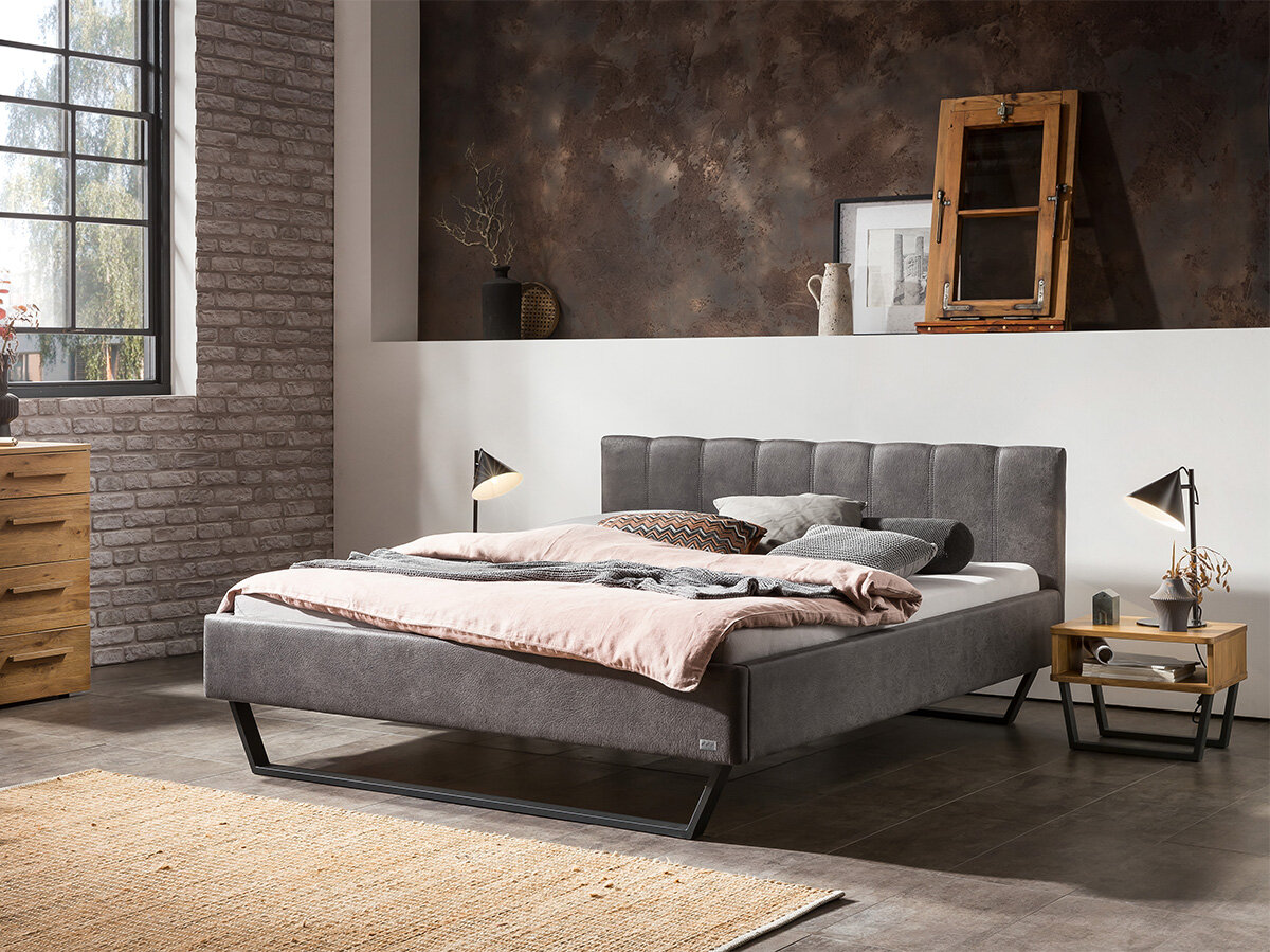 Hasena Pronto Polsterbett Stefano Buffalo shale (720) Anthrazit 180 x 200 cm 25 cm