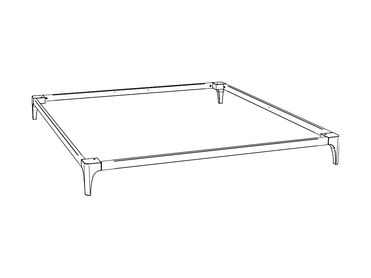 Hasena Silento Untergestell / Breite: 140 cm / Länge: 200 cm / Höhe: 20 cm / Holz: 82-Nussbaum, geölt