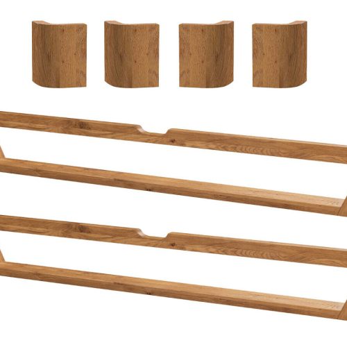 Hasena Skido Füsse / Breite: 140 cm / Höhe: 25 cm / Holz: 93-Wildeiche natur, gebürstet, geölt